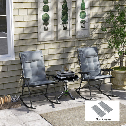 Outsunny 2-delige set ligstoelkussens, waterafstotend, voor tuinligstoelen, 50x116x5 cm, lichtgrijs