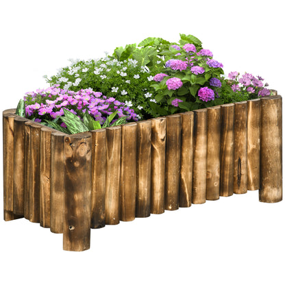 Outsunny verhoogde plantenbak, kruidentuin, groentebed, bloembed, plantenbak, dennenhout 78x35x30 cm