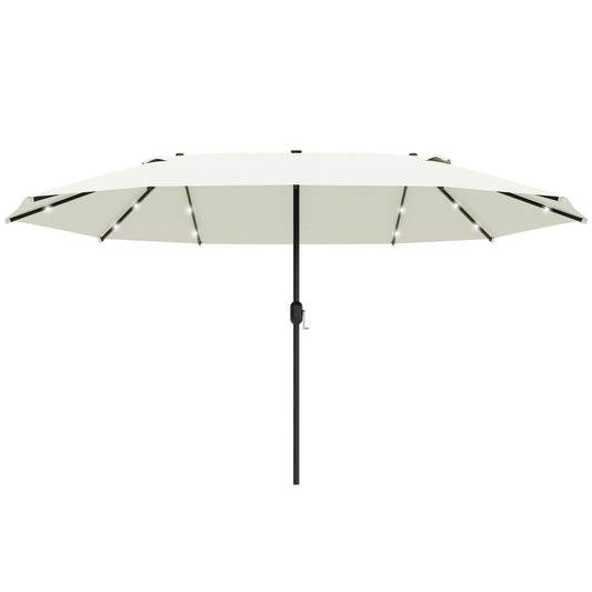 Outsunny ovale parasol, crèmewit, 440 x 256 cm