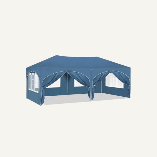 Easy up partytent 6x3m blauw