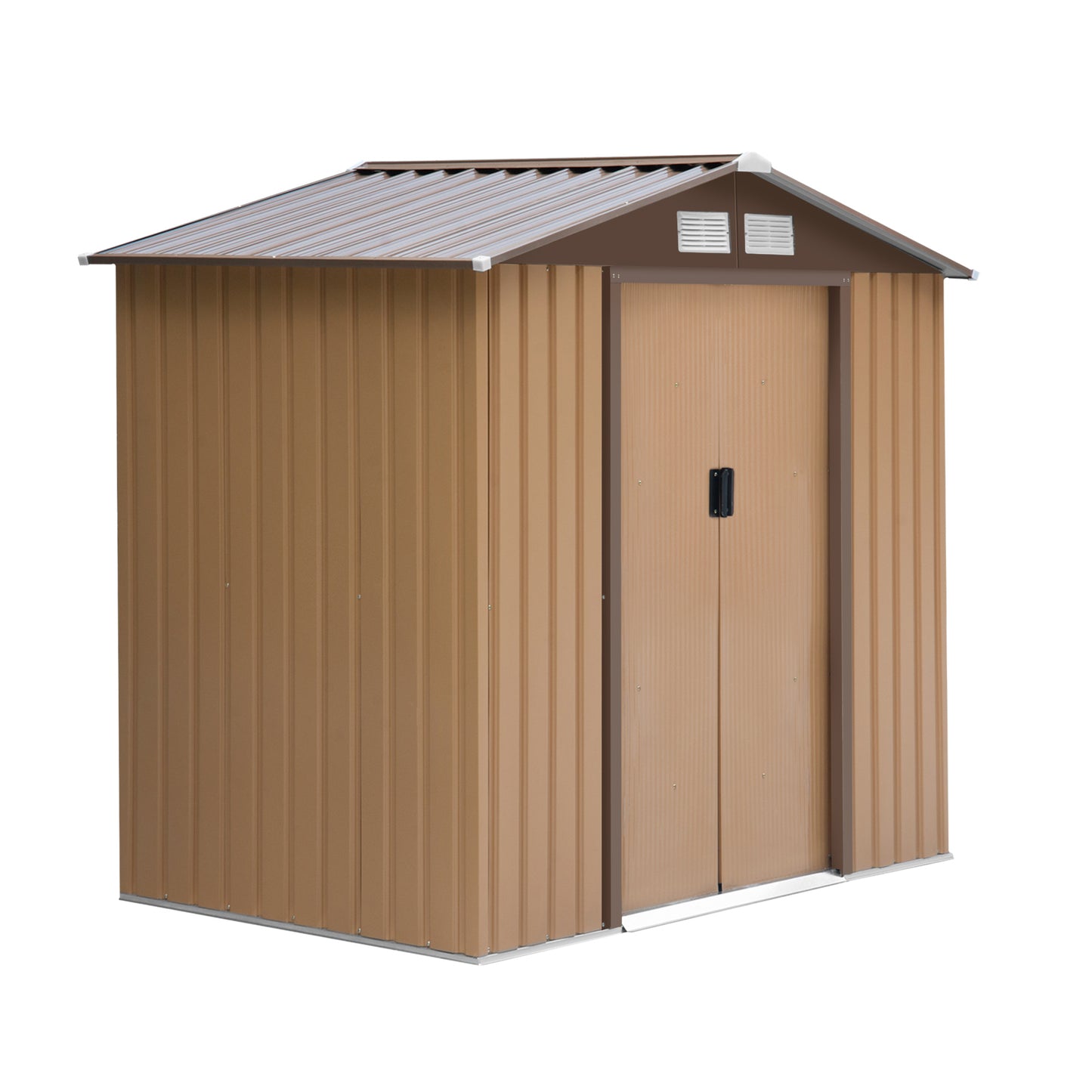 Outsunny tuinhuis met schuifdeuren, 2,13 x 1,30 x 1,85 cm, metaal, geel