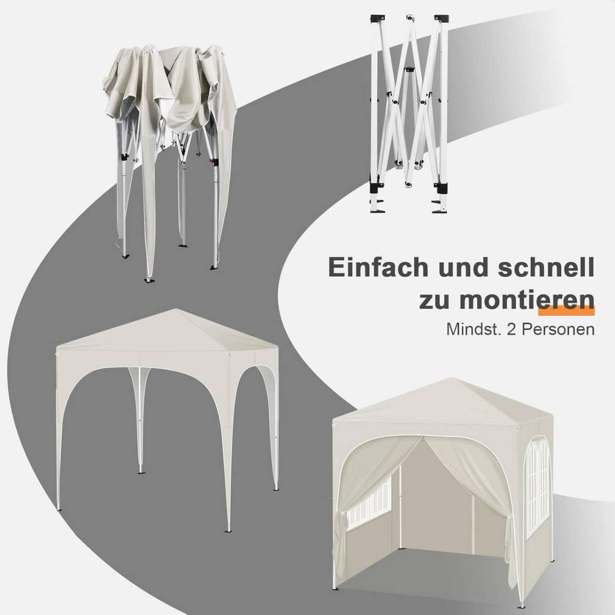 Easy up partytent 2x2 Beige