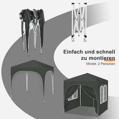 Easy up partytent 2x2 Grijs