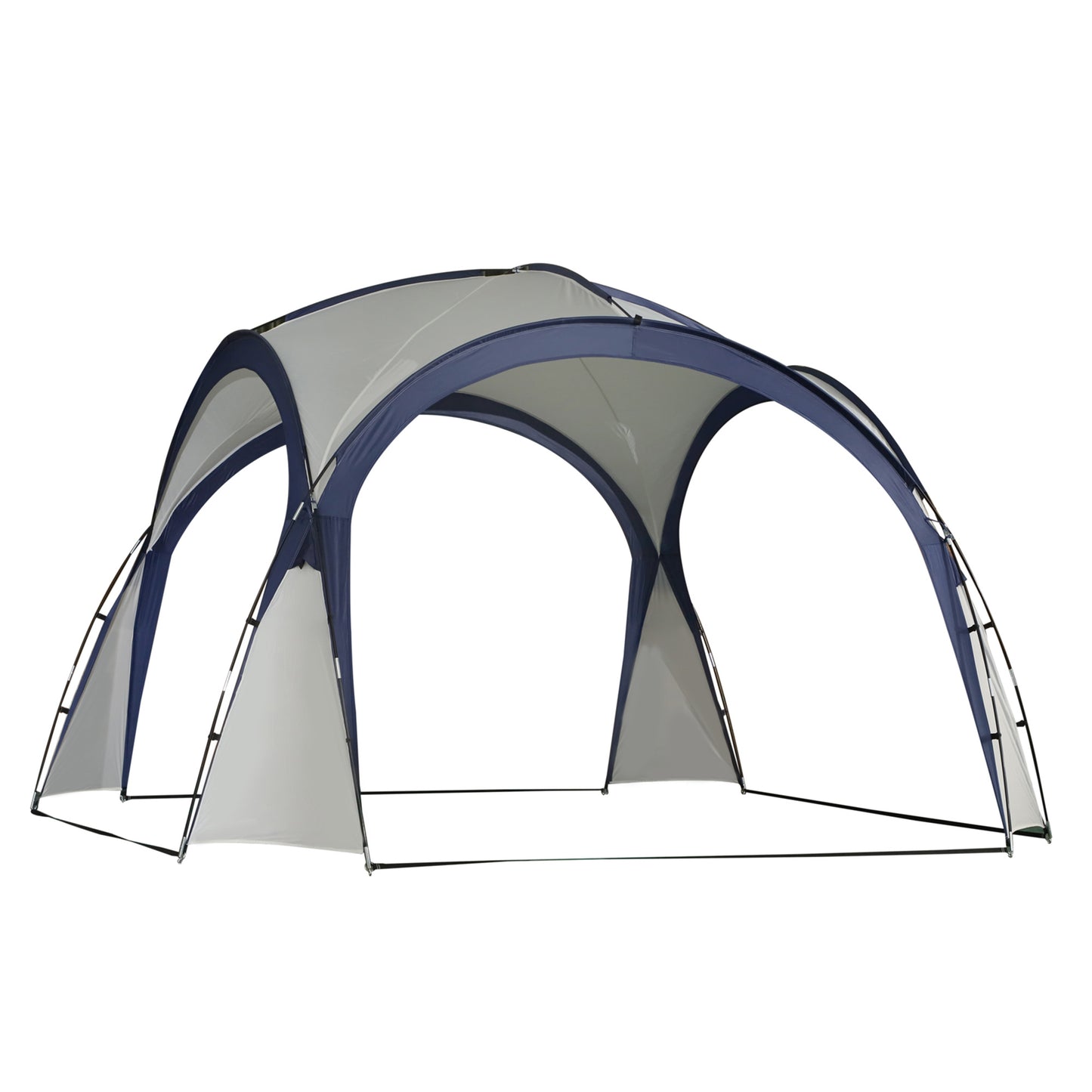 Outsunny koepeltent voor 6-8 personen, paviljoen, bescherming tegen zon en motregen, 3,5 x 3,5 x 2,22 m, crèmewit