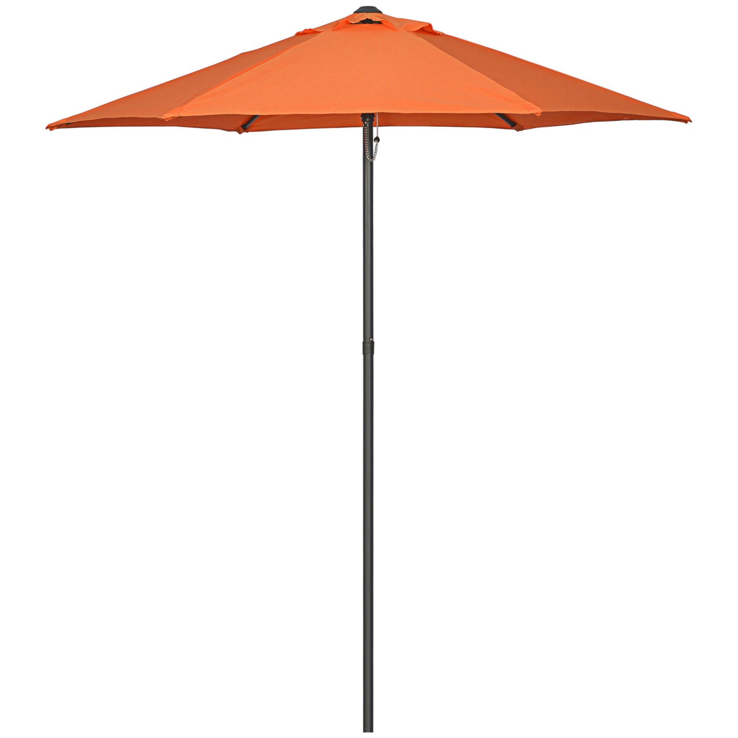 Outsunny Parasol Ø196 cm, zeshoekige balkonparasol voor strand, balkon, tuin, oranje