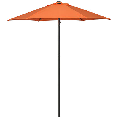 Outsunny Parasol Ø196 cm, zeshoekige balkonparasol voor strand, balkon, tuin, oranje