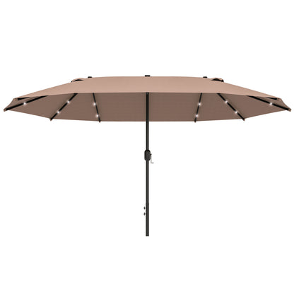 Outsunny Ovale Parasol Khaki 440 x 260 cm
