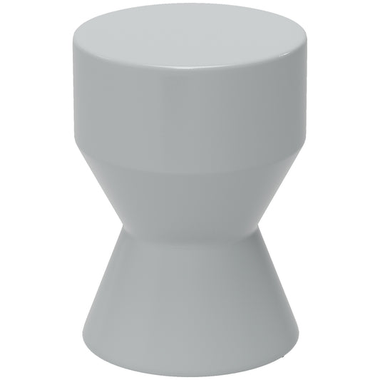 Outsunny keramische tuinkruk, belastbaar tot 120 kg, Ø33 x 45,5 cm, weerbestendig, zandlopervorm, lichtgrijs