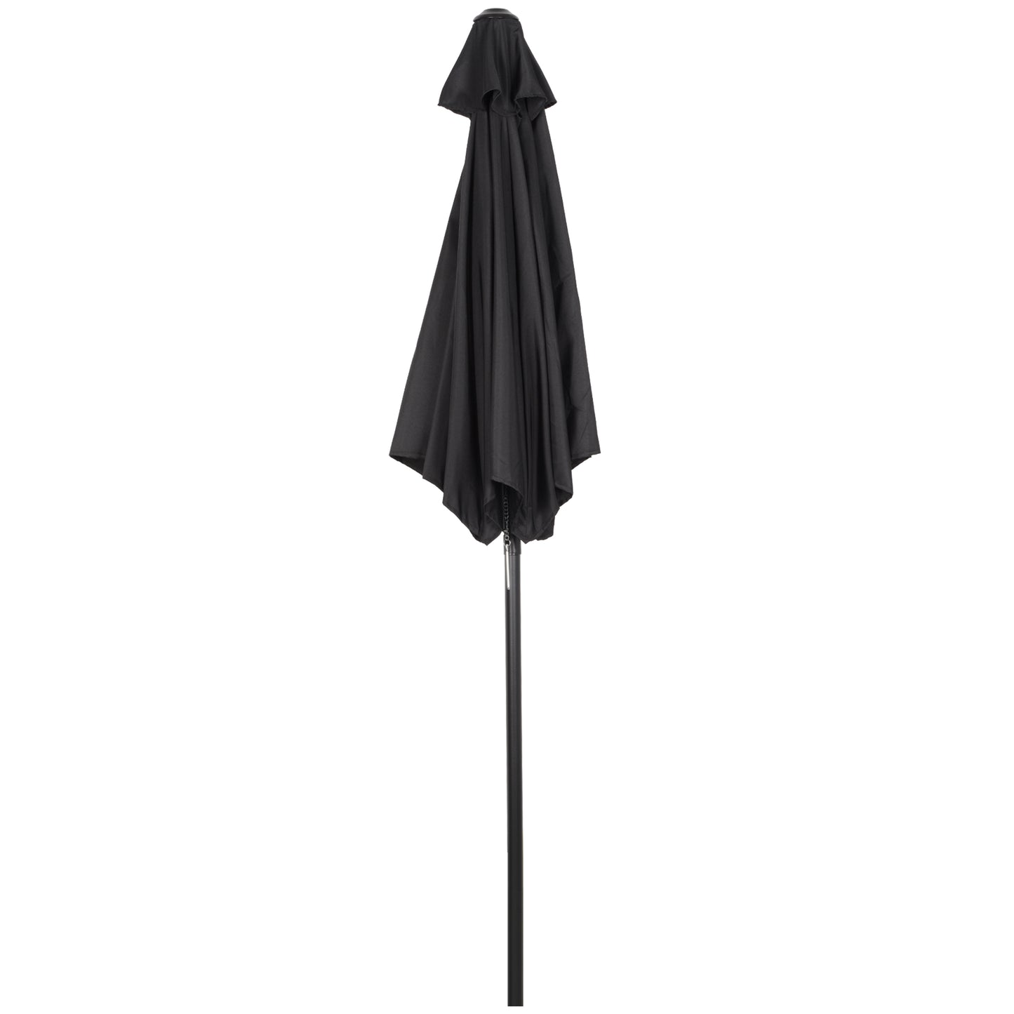 Outsunny Parasol Ø196 cm, zeshoekige balkonparasol voor strand, balkon, tuin, zwart