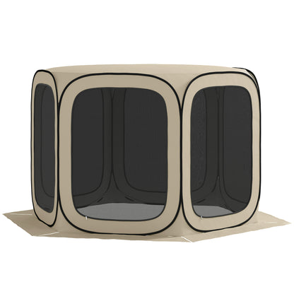 Outsunny Pop-up kampeertent, draagbaar, UPF50+ bescherming, gaaswanden, staaldraad, kaki