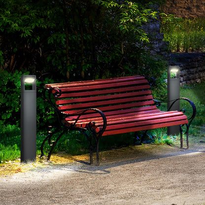 Outsunny tuinlamp, padverlichting, paallamp met LED's, weerbestendig, 16cm x 5cm x 90cm, donkergrijs