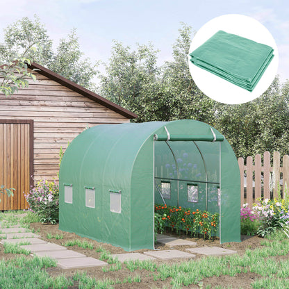 Outsunny Kasfolie, 3 x 2 x 2 m, Waterdicht Tuinzeil met UV-bescherming, Plasticfolie, Afdekking voor Kas, Polytunnel, Tunnelfolie voor Buitengebruik, Groen