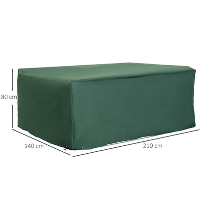 Outsunny beschermhoes voor tuinmeubelen, 600D Oxford stof, groen, 210 x 140 x 80 cm