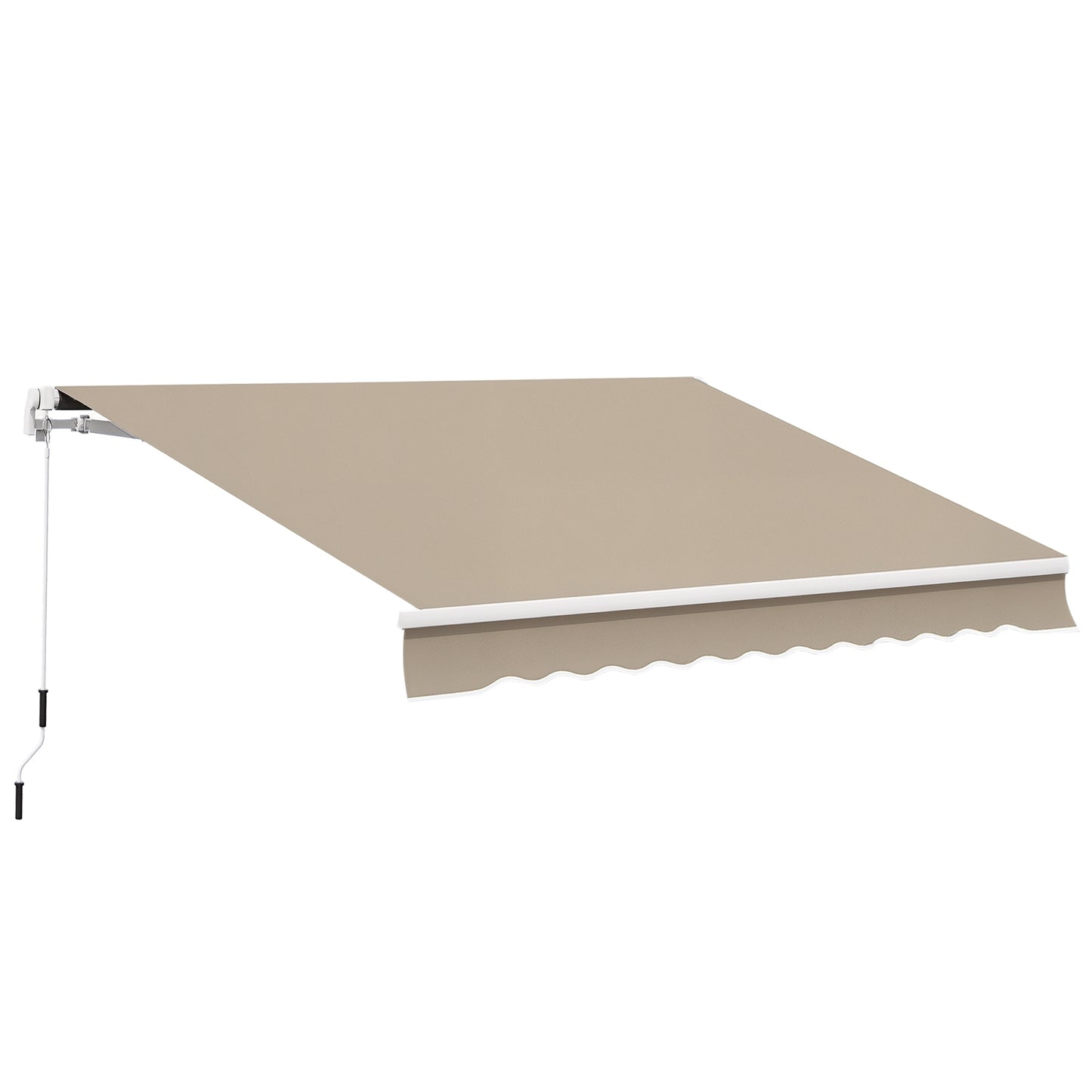 Outsunny knikarmzonnescherm, verstelbare klemzonnescherm, terraszonnescherm, 3,95 x 3 m, zonnescherm met slinger, balkonzonnescherm, beige