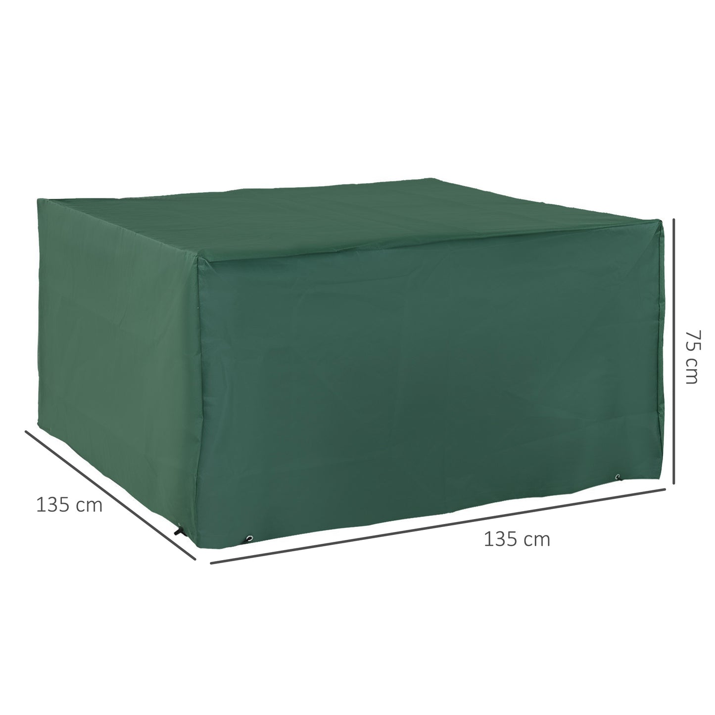 Outsunny beschermhoes voor tuinmeubelen, 600D Oxford stof, groen, 135 x 135 x 75 cm