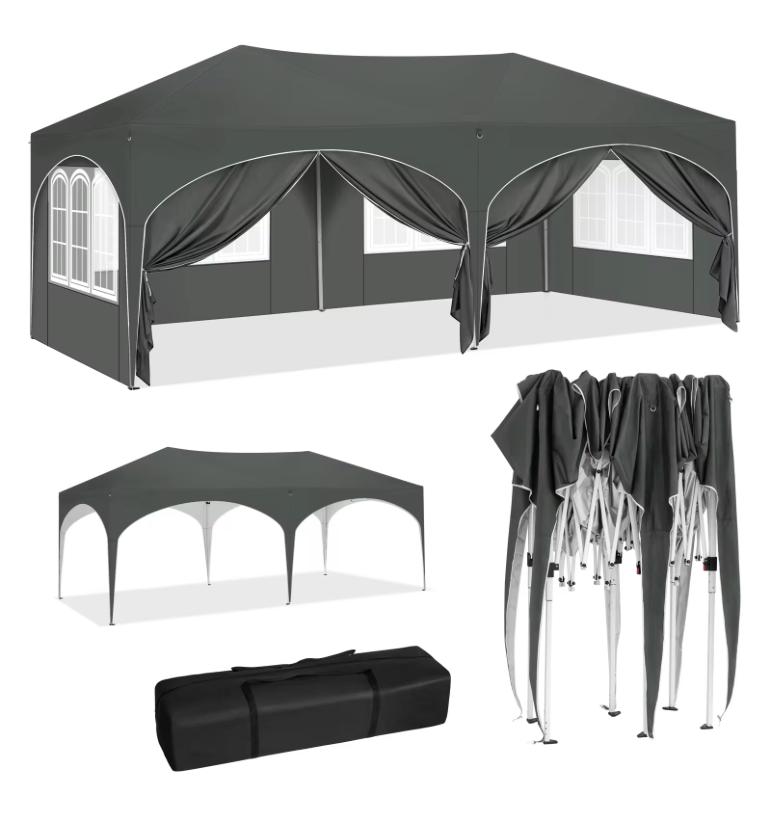 Easy up partytent 6x3m grijs