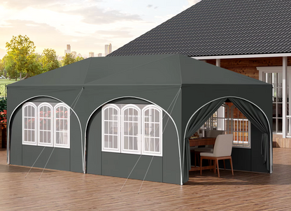 Easy up partytent 6x3m grijs