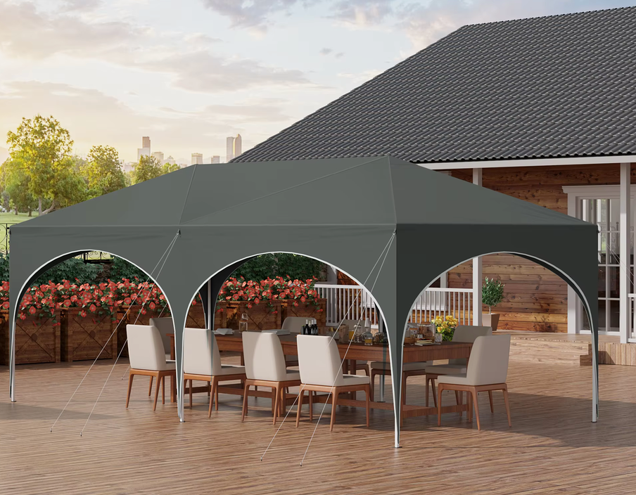 Easy up partytent 6x3m grijs