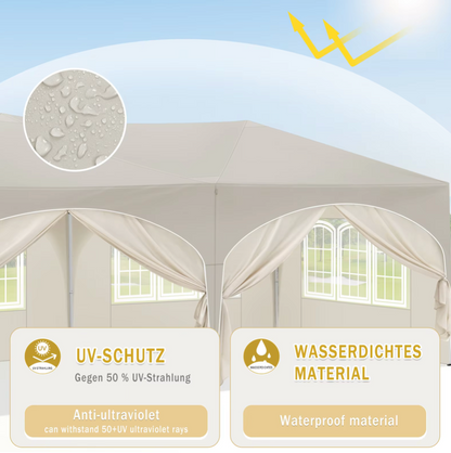 Easy up partytent 6x3m beige