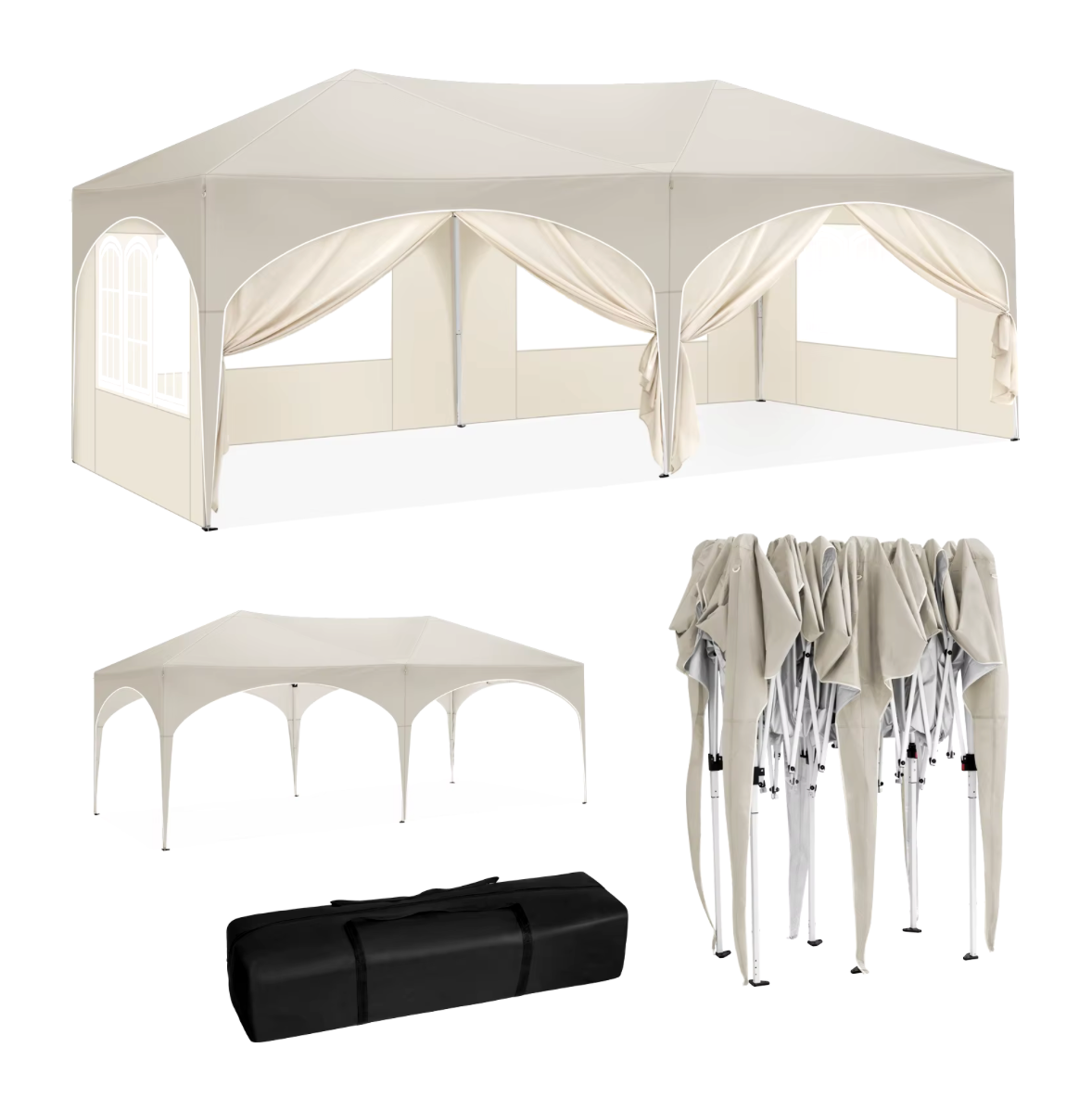 Easy up partytent 6x3m beige