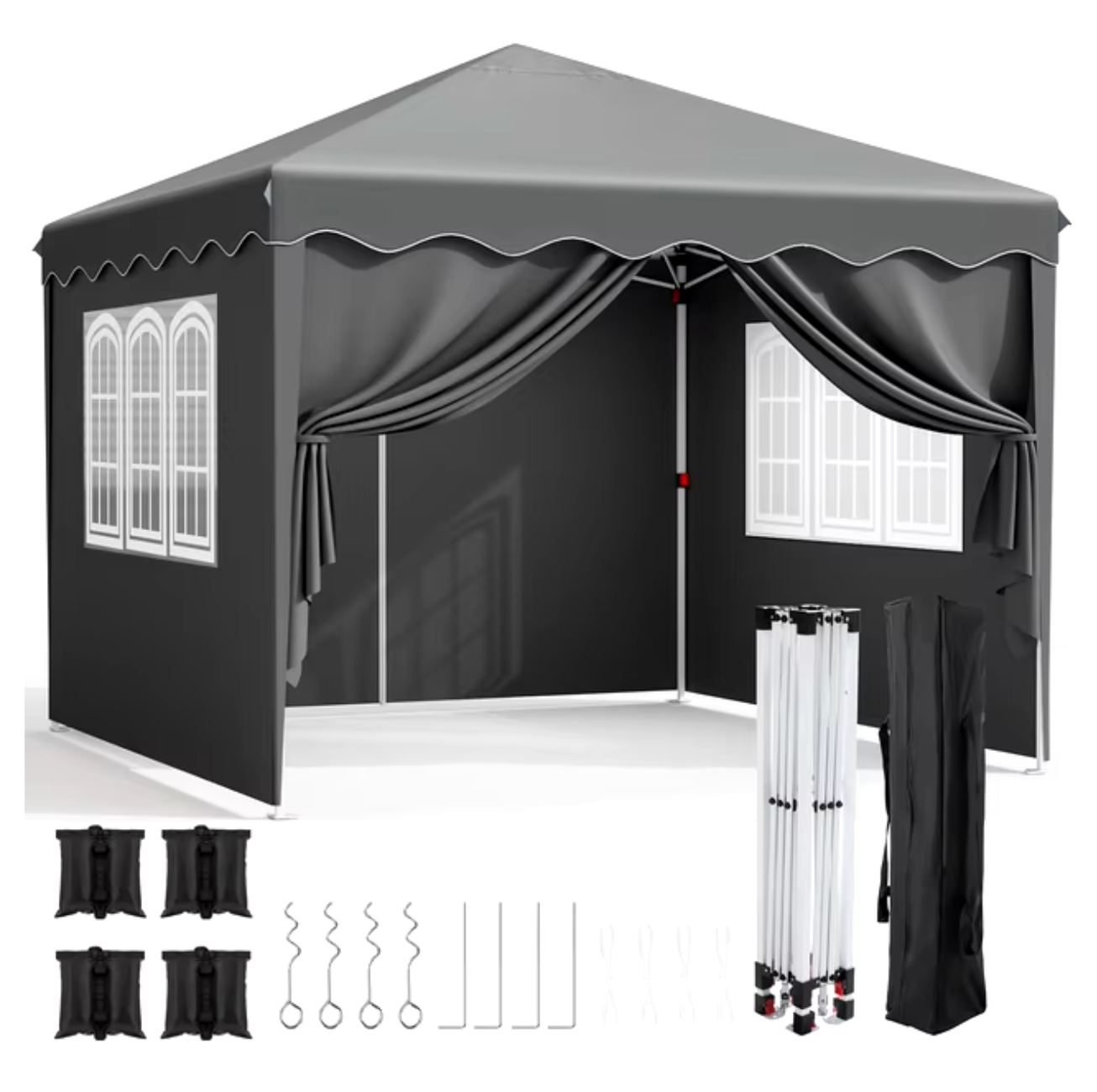 Easy up partytent 3x3m grijs