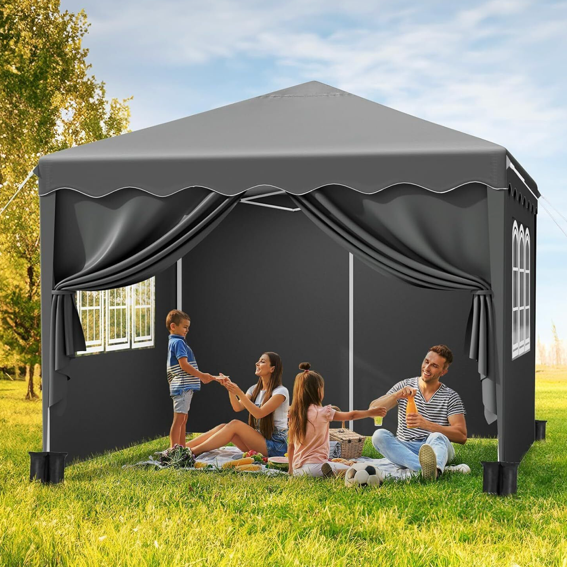 Easy up party tent 3x3m grey