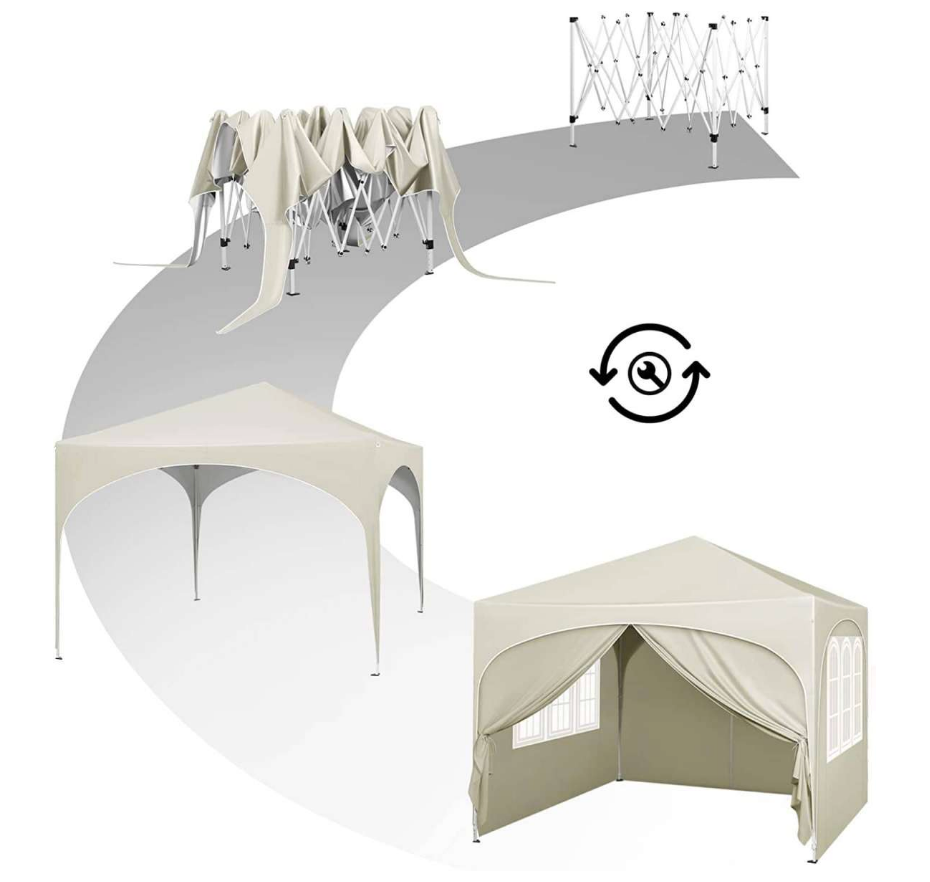 Easy up party tent 3x3m beige