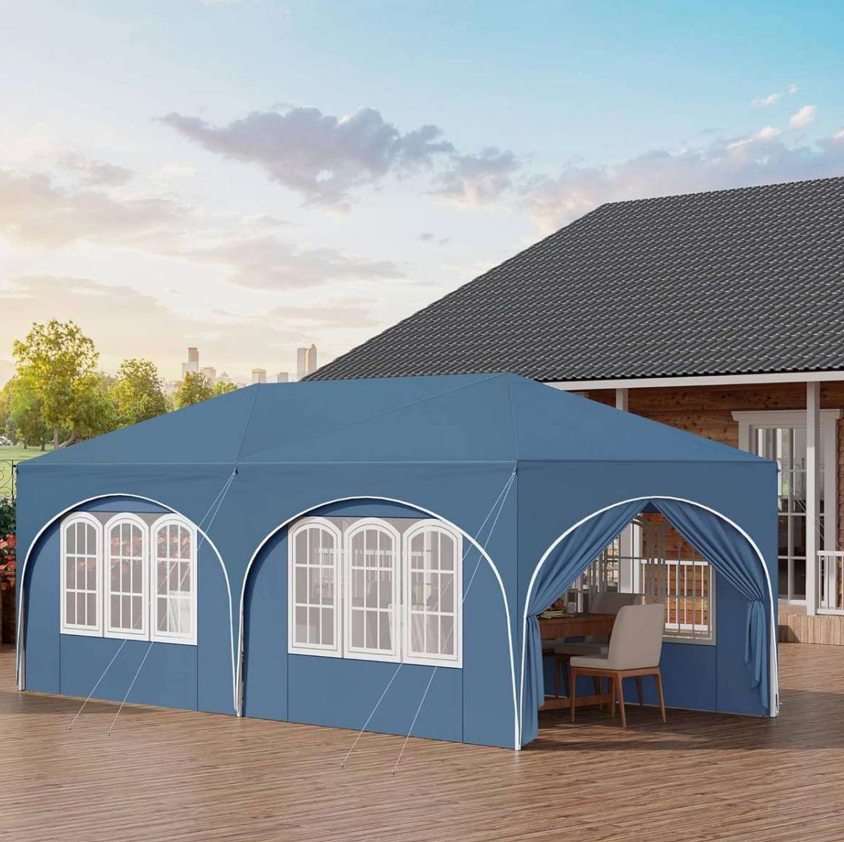 Easy up party tent 6x3m blauw