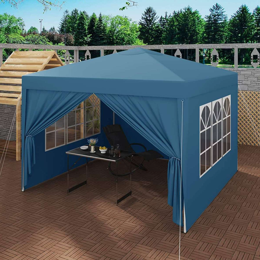 Easy up partytent 3x3m blauw