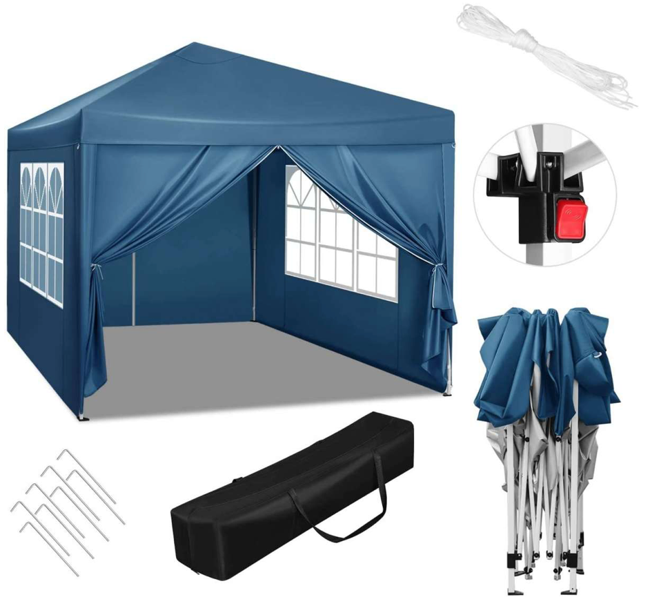 Easy up partytent 3x3m blue