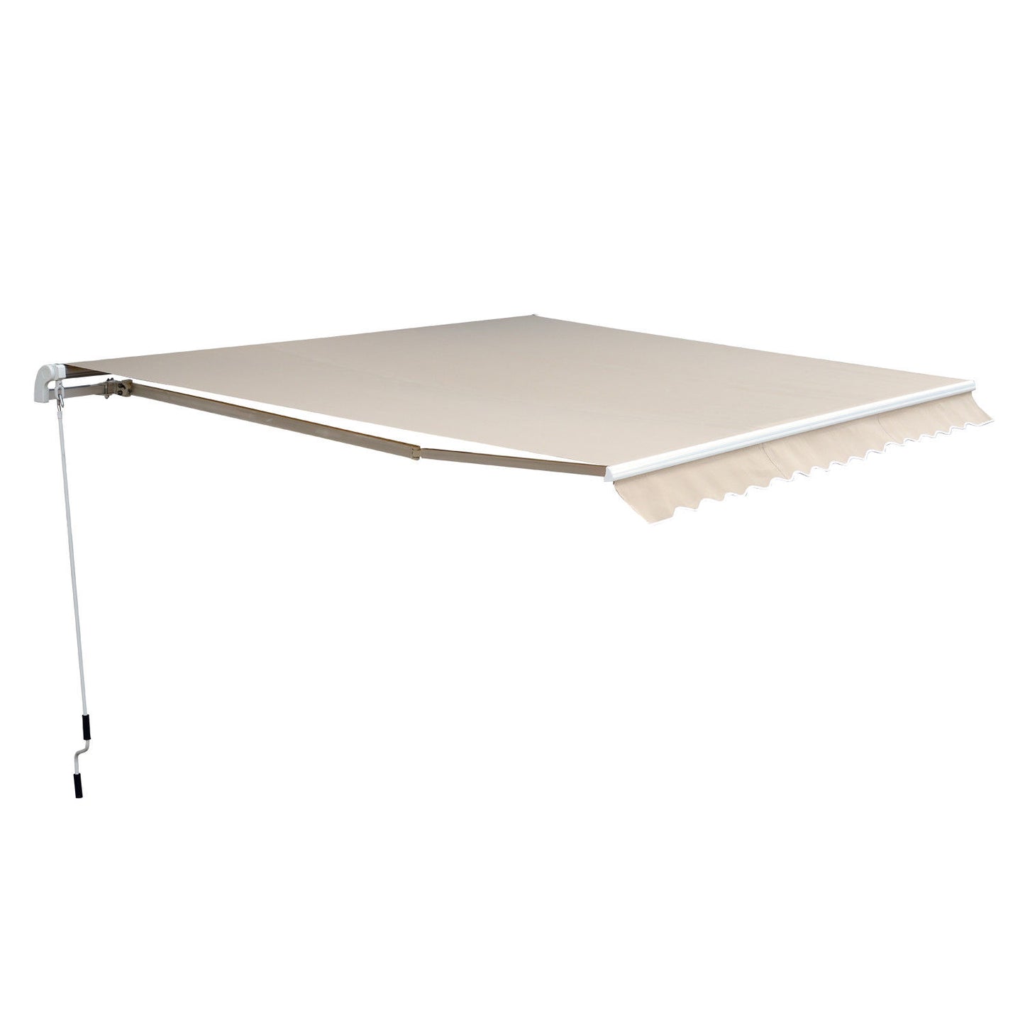 Outsunny knikarmzonnescherm, verstelbare klemzonnescherm, terraszonnescherm, 4,5 x 3 m, zonnescherm met slinger, balkonzonnescherm, beige