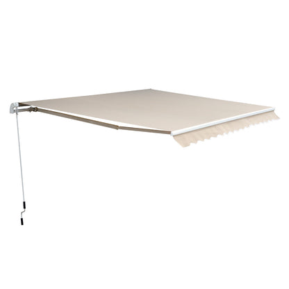 Outsunny knikarmzonnescherm, verstelbare klemzonnescherm, terraszonnescherm, 4,5 x 3 m, zonnescherm met slinger, balkonzonnescherm, beige