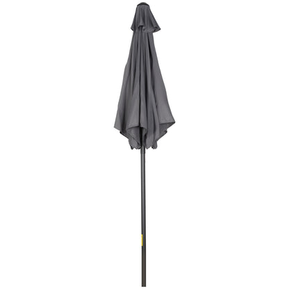 Outsunny Parasol Ø196 cm, zeshoekige balkonparasol voor strand, balkon, tuin, donkergrijs