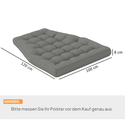 Outsunny zitkussen, zitkussen voor buiten, voor hangmanden en schommelstoelen, gestoffeerd buitenkussen, grijs