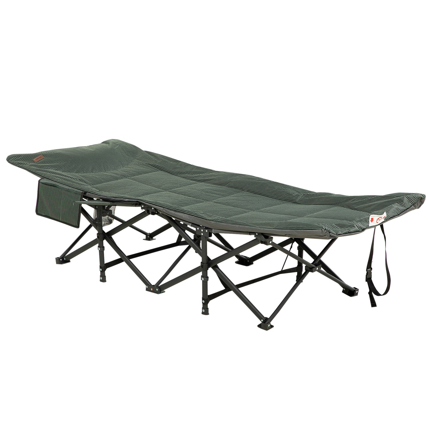 Outsunny ligstoel, opvouwbaar, verstelbare rugleuning, met bekerhouder, tot 120 kg, 68 x 186 x 48 cm, grijs