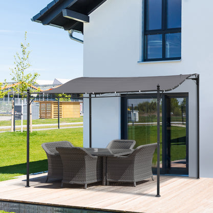 Outsunny Pergola Tuinpaviljoen Gazebo Luifel Tent Metaal Grijs 297x297cm
