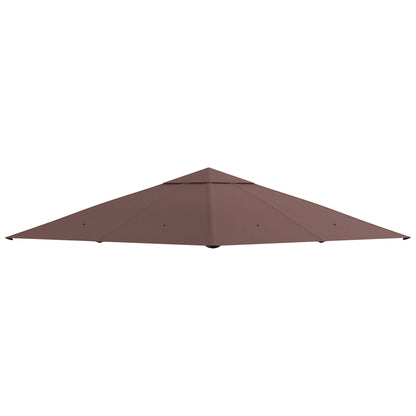 Outsunny vervangingsdak voor tuinpaviljoen, polyester, 2,98 x 2,95 m, koffie