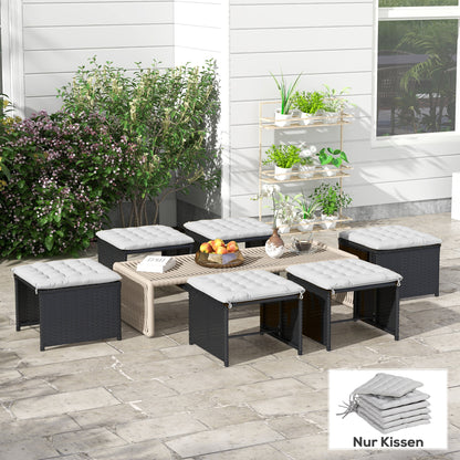 Outsunny tuinstoelkussen, zitkussen, tuinpad, gewatteerd, 40 x 40 x 4 cm, lichtgrijs