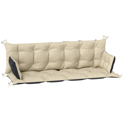 Outsunny Outdoor Kussenset voor Bank of Hollywood Schommel, Tweekleurig, Polyester, Schuim, 180 x 110 x 8 cm, Beige+Zwart