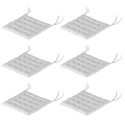 Outsunny tuinstoelkussen, zitkussen, tuinpad, gewatteerd, 40 x 40 x 4 cm, lichtgrijs