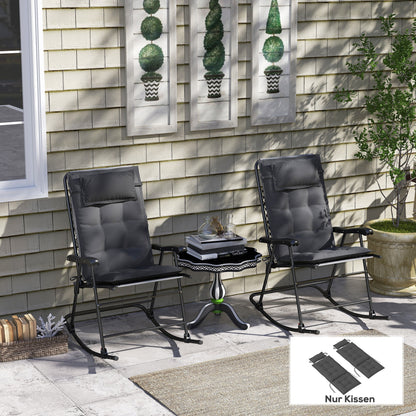 Outsunny 2-delige set ligstoelkussens, waterafstotend, voor tuinligstoelen, 50x116x5 cm, donkergrijs