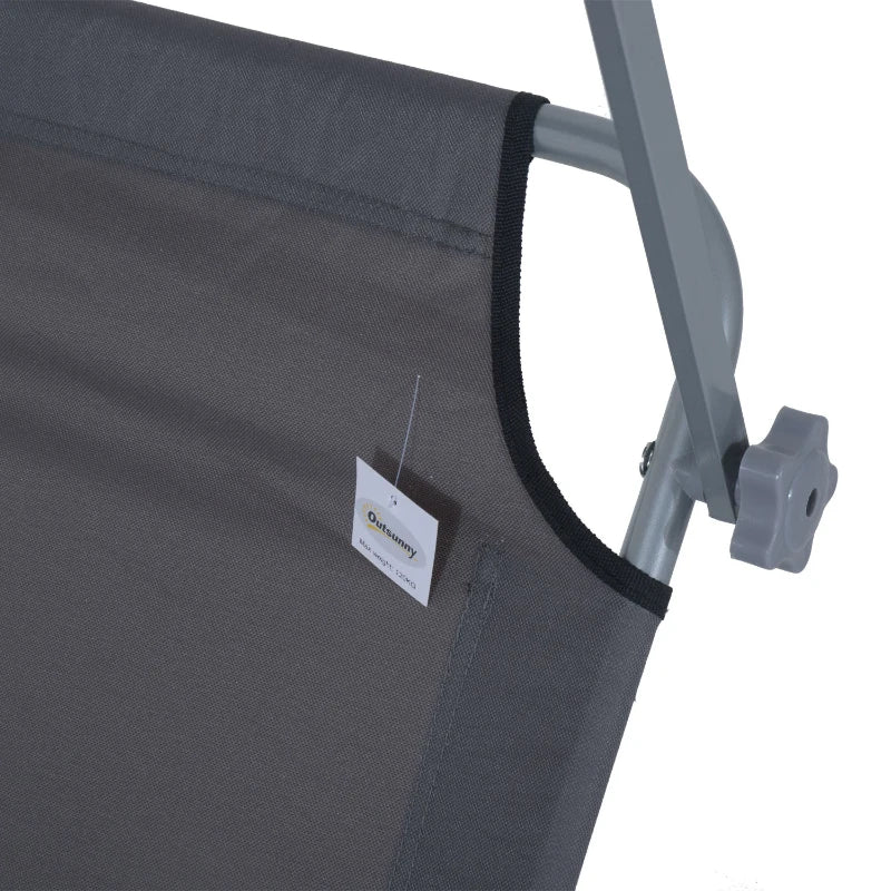 Outsunny verstelbare ligstoel met zonnescherm