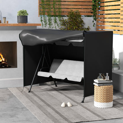 Outsunny hoes voor tuinschommel, beschermhoes voor Hollywood schommel, waterdichte hoes, 205 x 124 x 164 cm, zwart