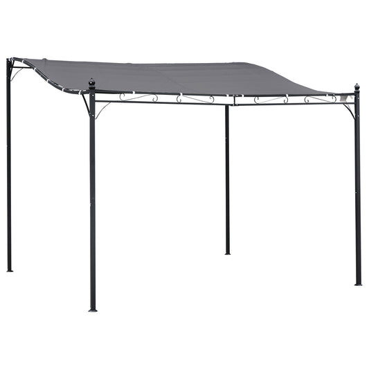 Outsunny Pergola Tuinpaviljoen Gazebo Luifel Tent Metaal Grijs 297x297cm