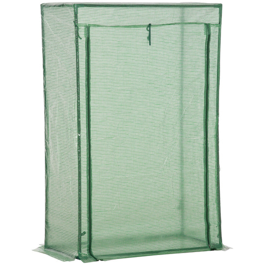 Outsunny Kas met Deur, Wintervaste Staalfolie Kas, Broeikas voor Balkon, Tuin, Tomatenkas 100x50x150cm, Tomatenkas voor Tomaten, Groenten, Bloemen, Planten, Groente