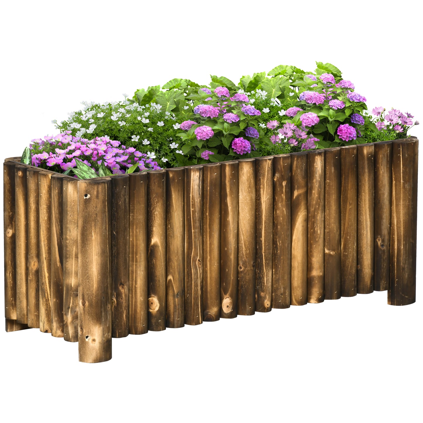 Outsunny verhoogde plantenbak, kruidentuin, groentebed, bloembed, plantenbak, dennenhout 100x38,5x40 cm