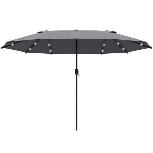 Outsunny ovale parasol, donkergrijs, 440 x 260 cm