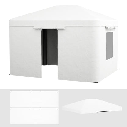 Outsunny Paviljoen Vervangend Dak, Weerbestendig, 360 x 300 x 270 cm, Wit