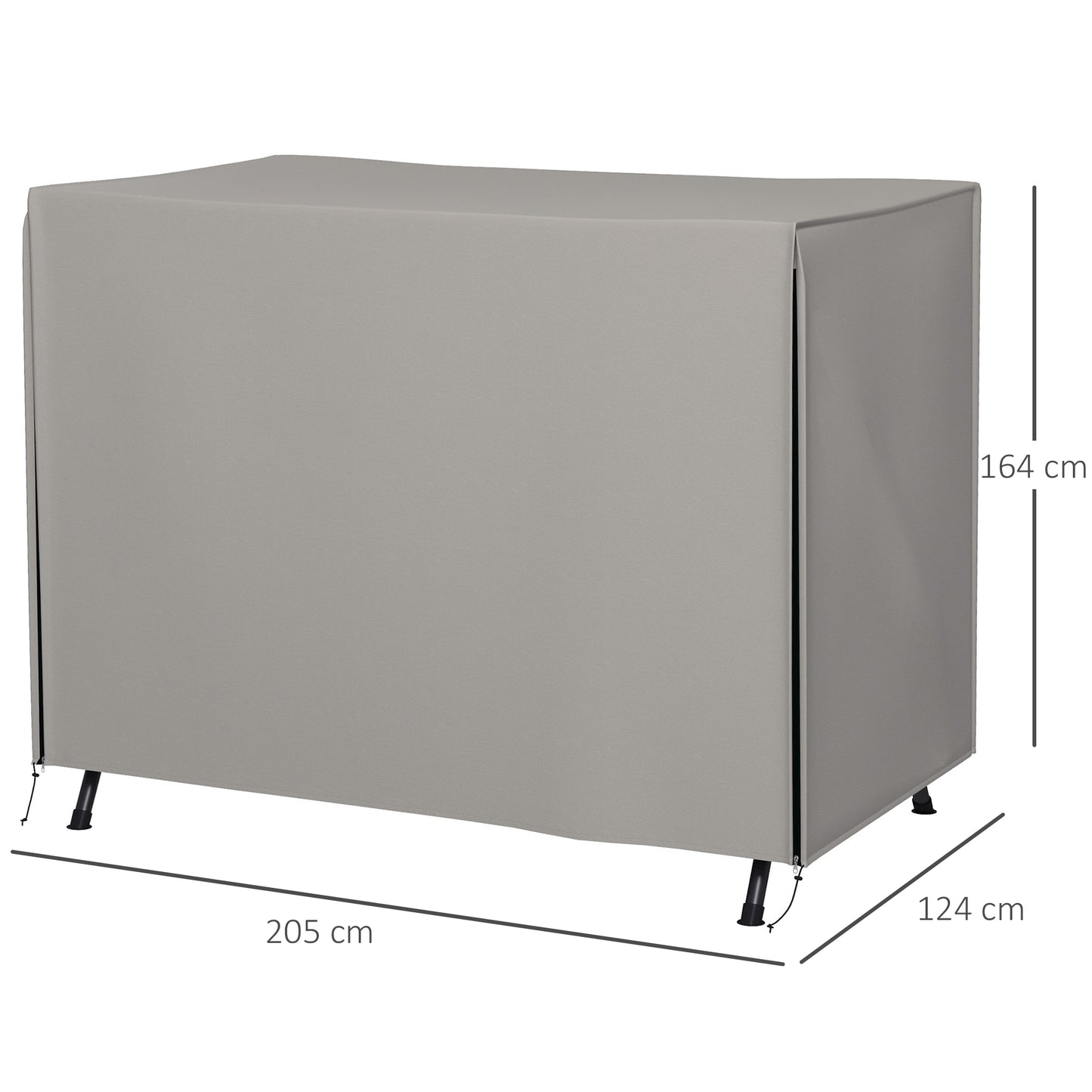 Outsunny beschermhoes voor tuinschommel, scheurvast, weerbestendig, Tex-Lock systeem, 205x124x164 cm, grijs