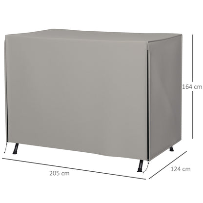 Outsunny beschermhoes voor tuinschommel, scheurvast, weerbestendig, Tex-Lock systeem, 205x124x164 cm, grijs